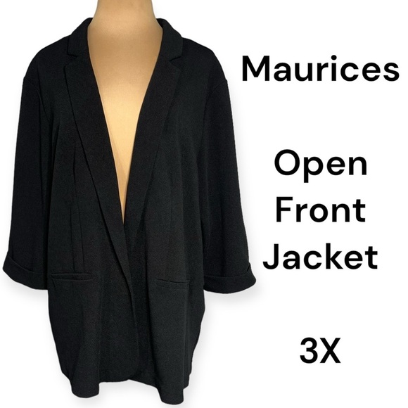 Maurices Plus Size Black Open Front Blazer size 3X - Picture 4 of 9